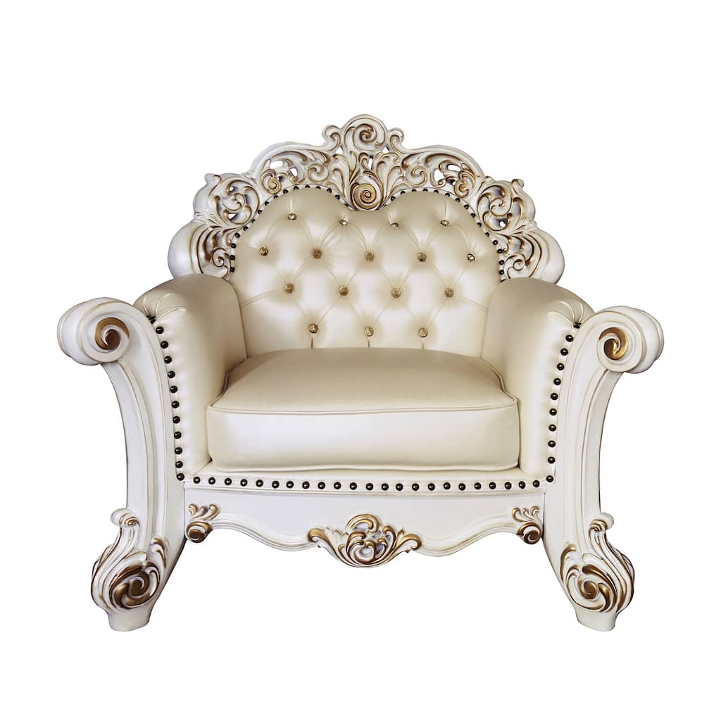 Casada Champagne and Antique Pearl Chair with Pillow