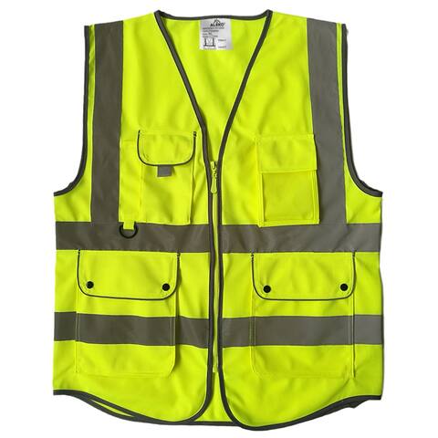 ALEKO Safety Vest 3X-Large size with Pockets Class 2 ANSI/ISEA Compliant Yellow