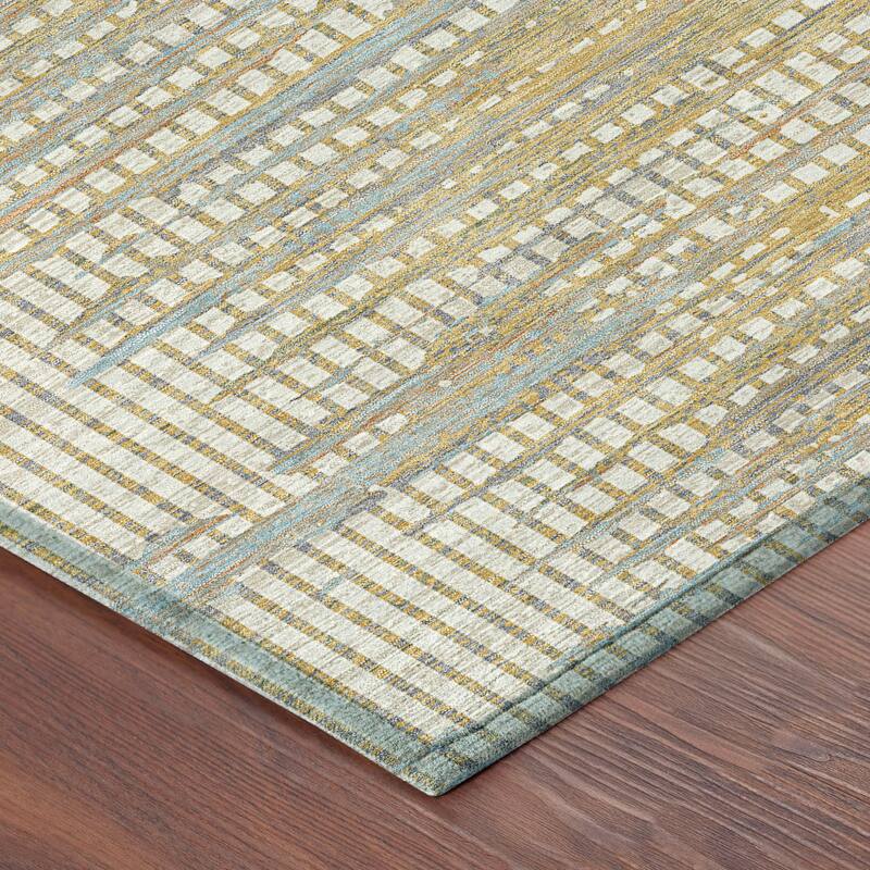 Machine Washable Indoor/ Outdoor Casual Keystone Chantille Rug