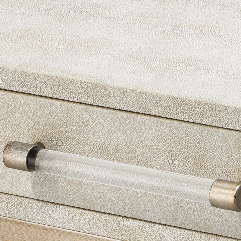Alden Décor Brayden Faux Shagreen Side Table