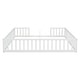 preview thumbnail 10 of 45, Twin Size Kids Bed Frame, Double Twin Floor Bed with Fence Guardrails