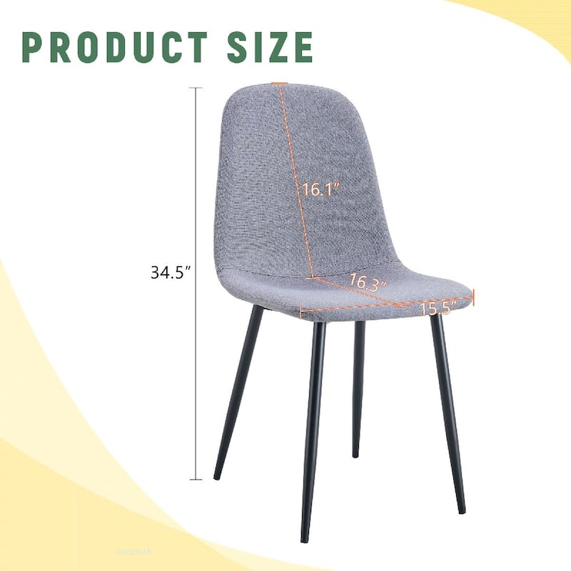 4PCS Metal Fabric Dining Chair