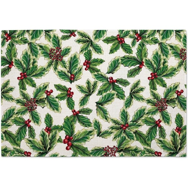 slide 2 of 6, Grand Christmas 4-Pack Poly-Cotton Blend Placemats Manufactured in The USA Machine Washable Dryer Safe Set of 4