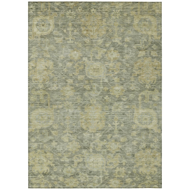 HomeRoots Damask Traditional Rectangle Outdoor Rug