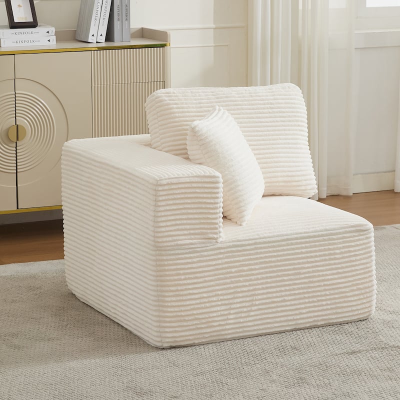 Couch Modular Sectional Sofa with Plush Corduroy No Assembly Required