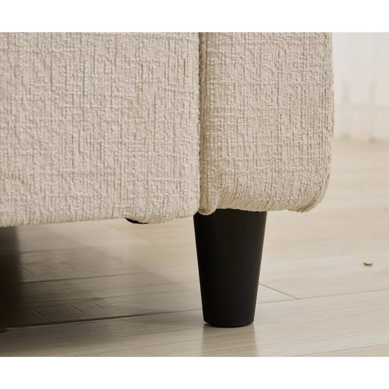 128" Chenille U-Shaped Modular Sectional Sofa with Ottoman