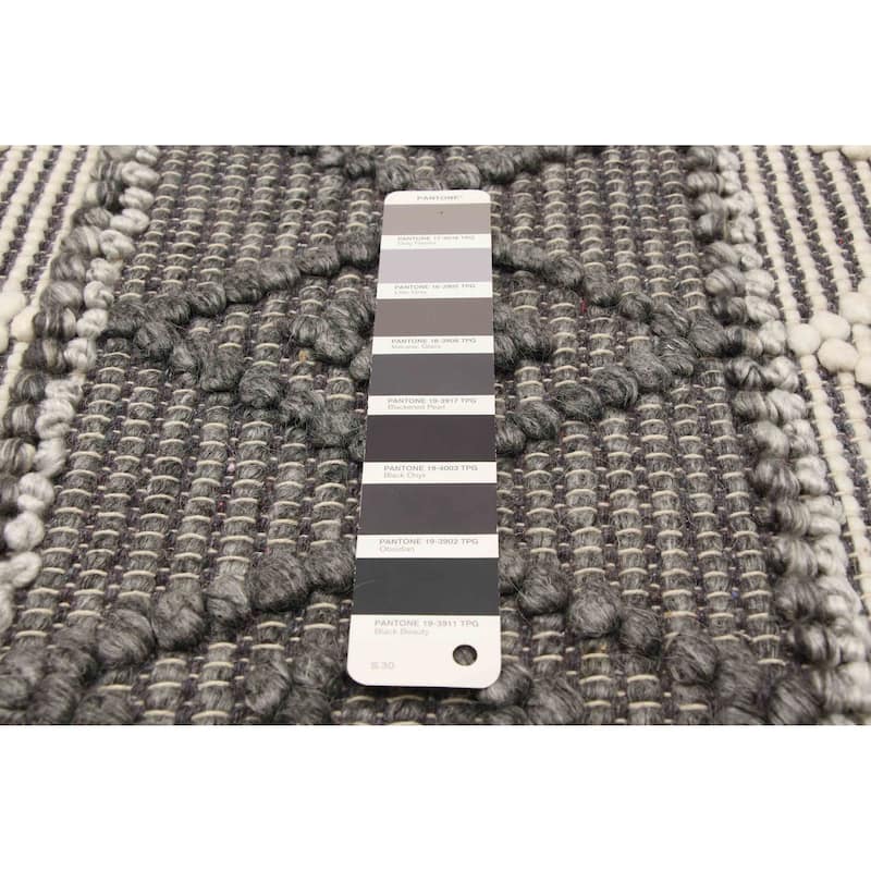 ECARPETGALLERY Braid weave Sienna Grey Wool Rug - 5'2 x 8'0