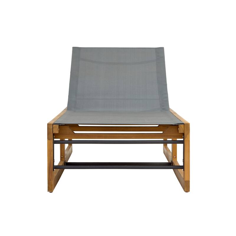 Emile Outdoor Mesh and Wood Chaise Lounge (Set of 2) by Christopher Knight Home