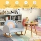 preview thumbnail 8 of 8, Toddler Rocking Chair with Solid Rubber Wood Frame Soft Velvet Cover-Blue - 19.5"L x 18"W x 17.5"H