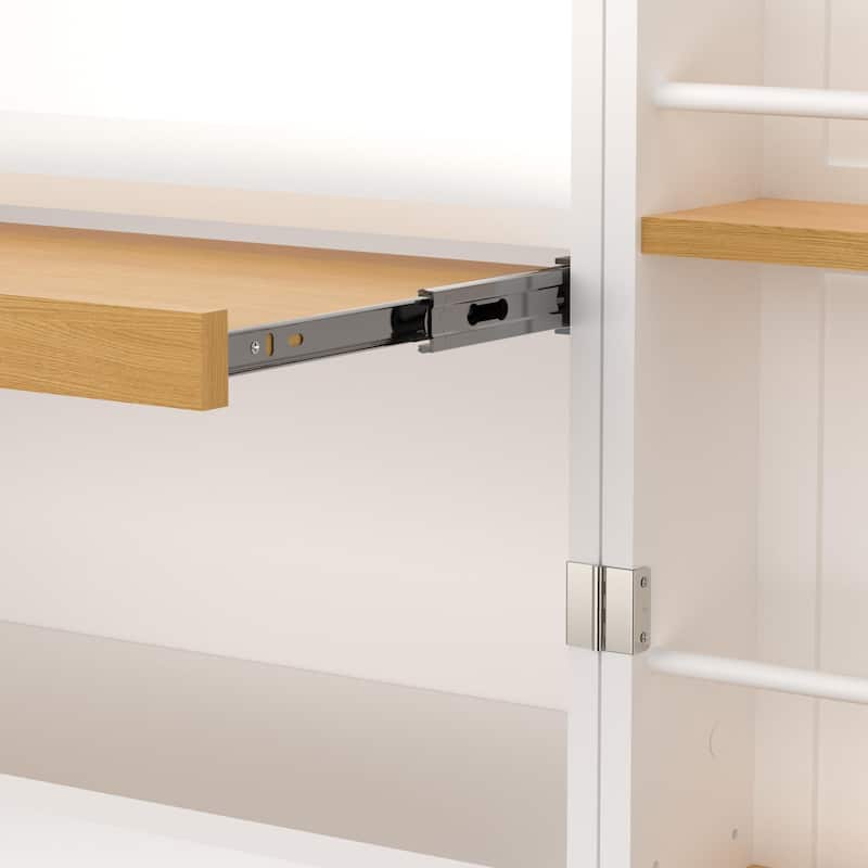 Cabinet White Storage Cabinet Food Pantry with Doors and Adjustable Shelves Freestanding Buffet Cupboards Sideboard