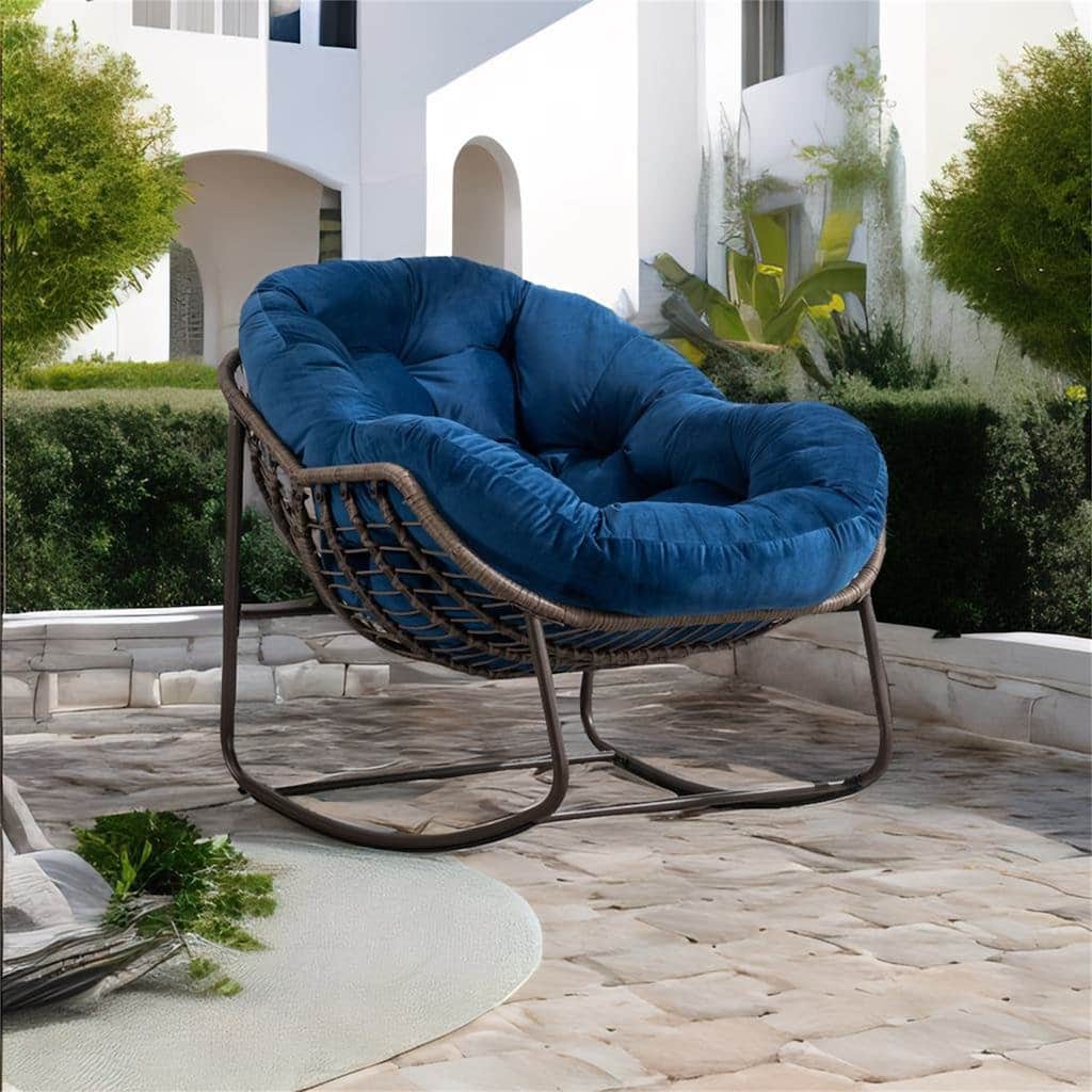 Outdoor Rocking Chair with Padded Cushion