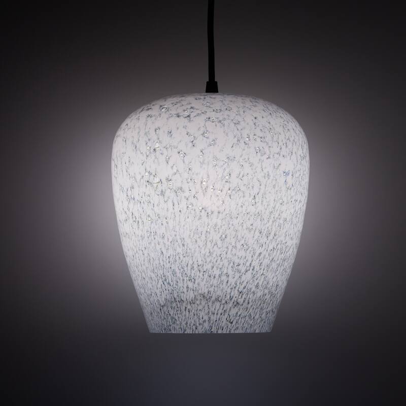 Carter River of Goods Black Metal and Glass 7.8-Inch Pendant Light with Adjustable Hanging Cord - 7.8" x 7.8" x 59.5"
