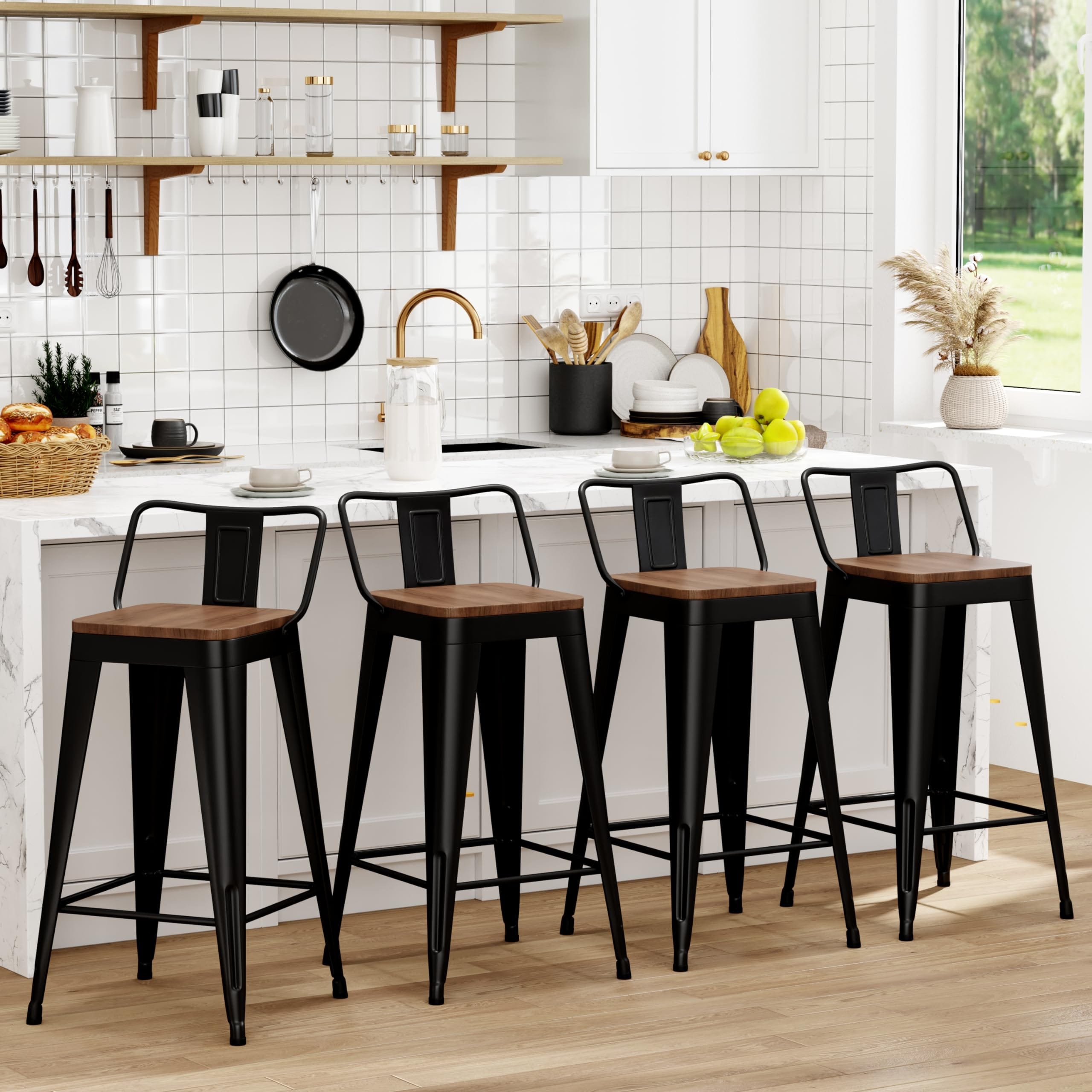Metal Bar Stools Set of Counter Height Bar Stools Barstools with