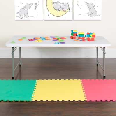 4.93-Foot Kid's Plastic Folding Activity Table - Play Table - 59.25"D x 29"W x 19"H