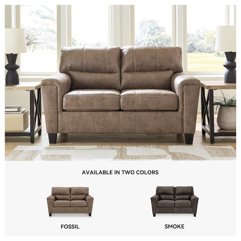 Signature Design by Ashley Navi Fossil Loveseat - 61" W x 38" D x 39" H