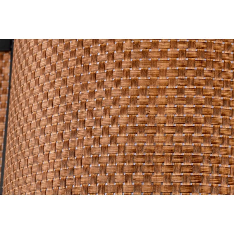 Bremen Basket Weave and Metal Frame Lighted Ceiling Fan Fandelier - Brown