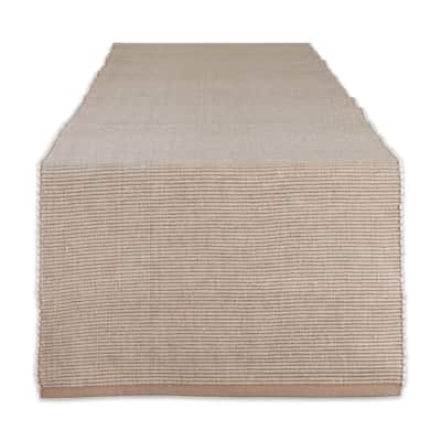 13"x108" Brown White Home Essentials 2-Tone Ribbed Table Runner