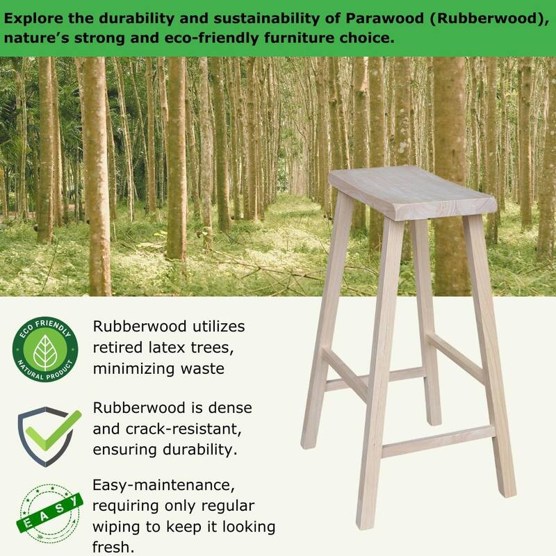 International Concepts Solid Wood Saddle Seat Dining Stool