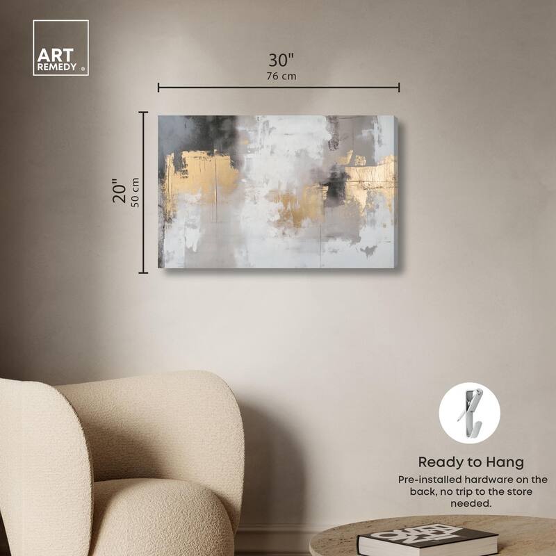 Gilded Gray I Canvas by Art Remedy, Gallery Wrapped