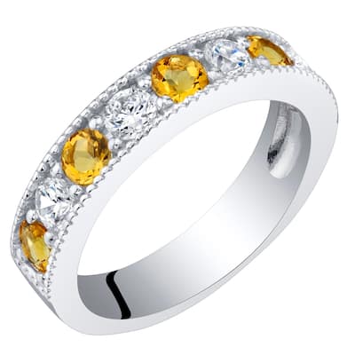 Sterling Silver 0.5 ct Citrine Stackable Ring