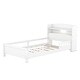 preview thumbnail 8 of 9, Classic Twin Size Platform Kids Bed Frame with LED Light, Multi-functional Storage Headboard and Safety Guardrail, White