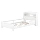 preview thumbnail 12 of 10, White Wood Twin Size Platform Bed with LED Light, Storage Headboard, and Safety Guardrail