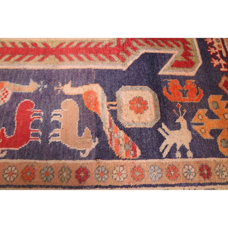 ECARPETGALLERY Hand-knotted Konya Anatolian Navy Wool Rug - 4'7 x 10'9