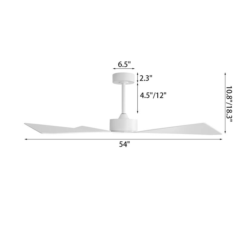 MLiAN 54 In. 4 -ABS Blades Wet Rated Outdoor Ceiling Fan with Remote