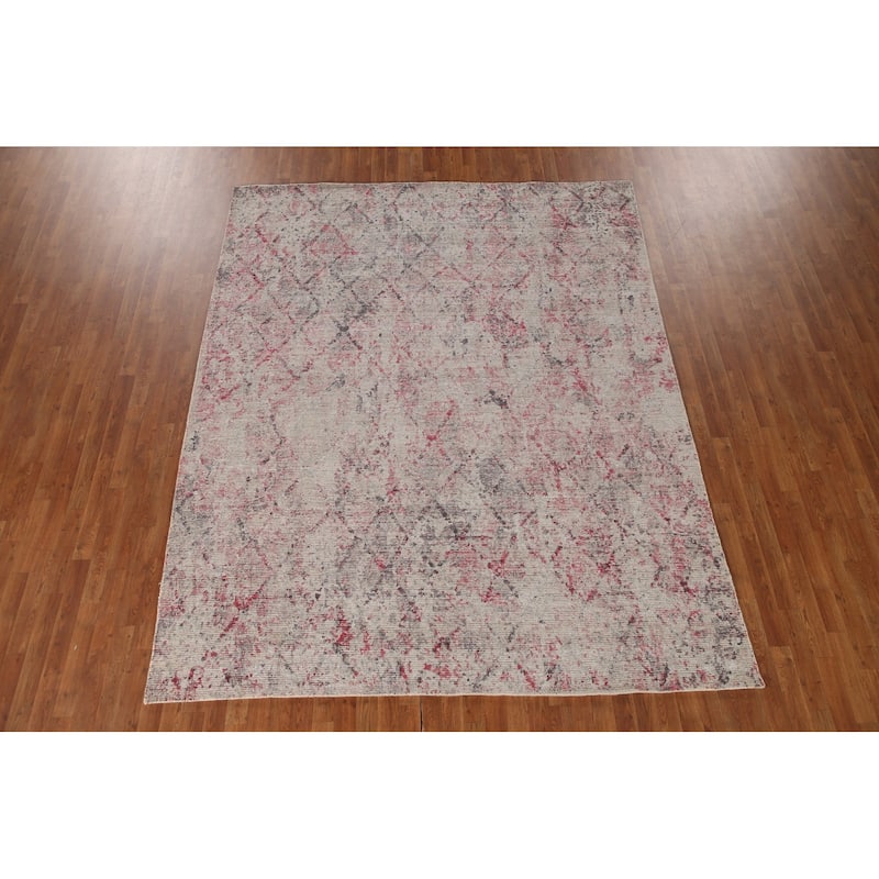 Abstract Rug Handmade Contemporary Wool Carpet - 8'0"x 9'11"