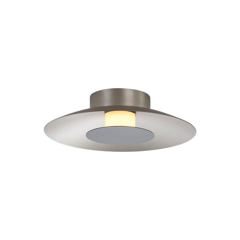 Yep by Golden Lighting Luma Integrated LED Flush Mount in Sand Nickel and Graphite shade - Silver