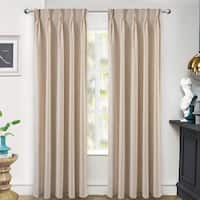 DriftAway Pinch Pleat Linen Textured Semi Sheer Solid Curtains Back ...