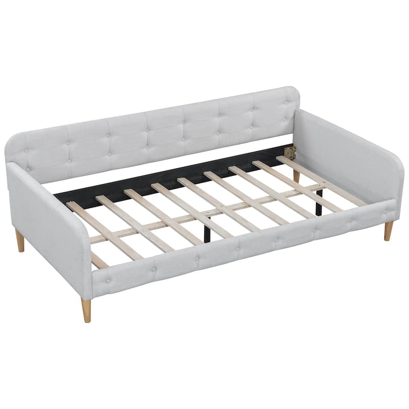 Modern Design Twin Size Upholstered Daybed with 4 Support Legs