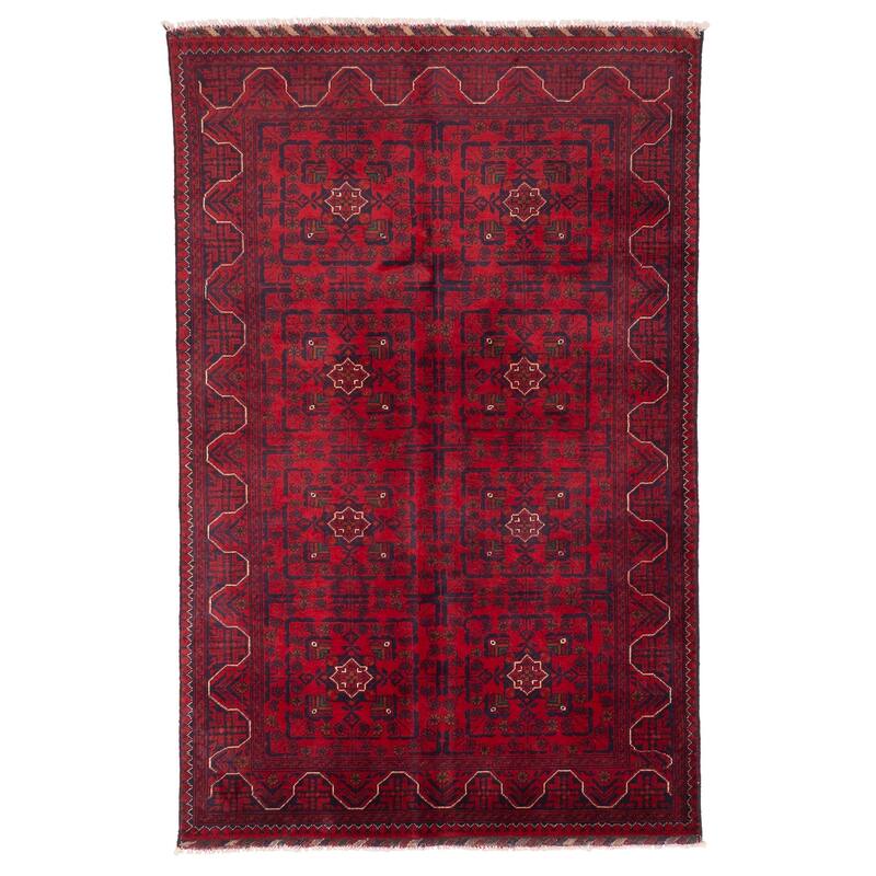 ECARPETGALLERY Hand-knotted Finest Khal Mohammadi Red Wool Rug - 3'11 x 6'0