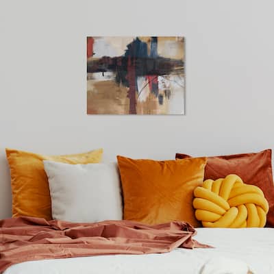 Wynwood Studio Canvas Abstract Riverside Reflection Abstract Brown and Light Brown Modern & Contemporary Wall Art Canvas Print