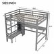 preview thumbnail 6 of 8, Full Size Loft Bed with Multifunction Shelves and Under-bed Desk