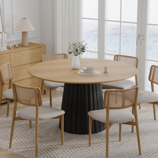 Dovelina Solid Wood Round Dining Table for 4-8 People Nordic