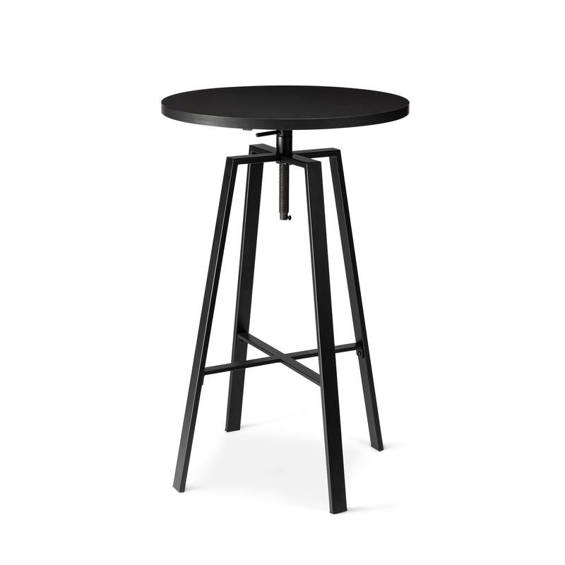 Glitzhome Modern 3-Piece Wooden Swivel Bar Stools & Height Adjustable Pub Table Set