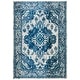 preview thumbnail 142 of 164, SAFAVIEH Monaco Lillie Boho Medallion Distressed Area Rug 4' x 5'7" - Ivory/Blue