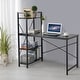 preview thumbnail 11 of 23, Utopia Alley Computer Desk with Shelves - 47-inch Black Metal Desk with 4-Tier Storage Bookshelves, Rustic Brown & Black