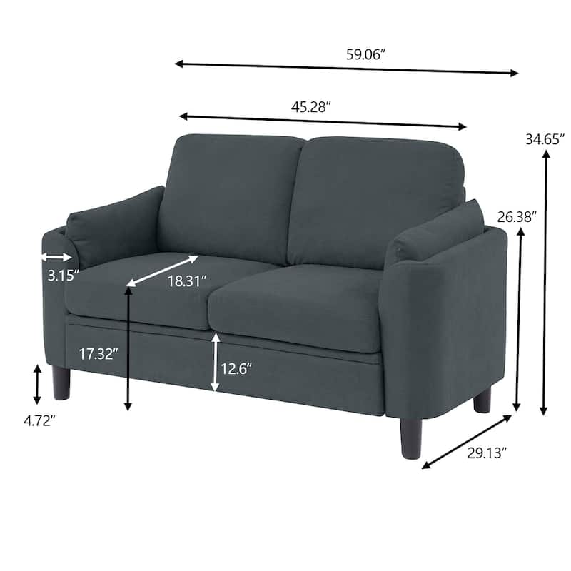 59.06" Loveseat Sofa with Soft Handrest