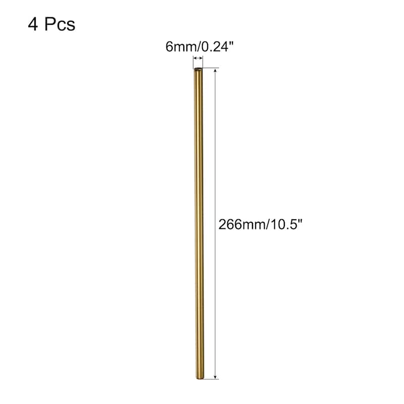 Reusable Metal Straws 2Pcs, Stainless Steel Drinking Straw 10.5" - Gold