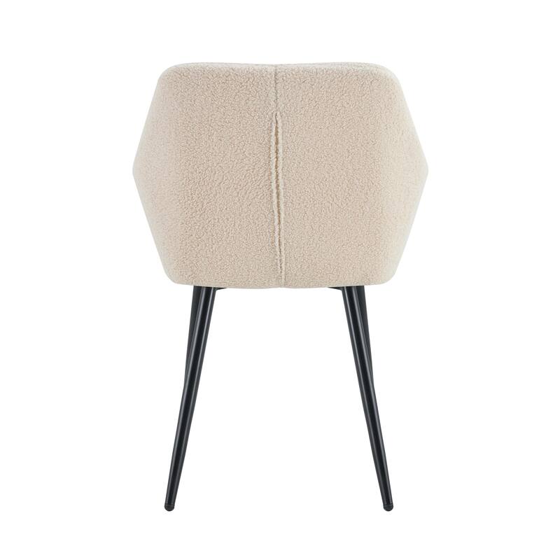 Modern 2 Piece Kitchen Dining Chairs with Cushions, Metal Legs, Backrests for Dining Room Kitchen Living Room Bedroom