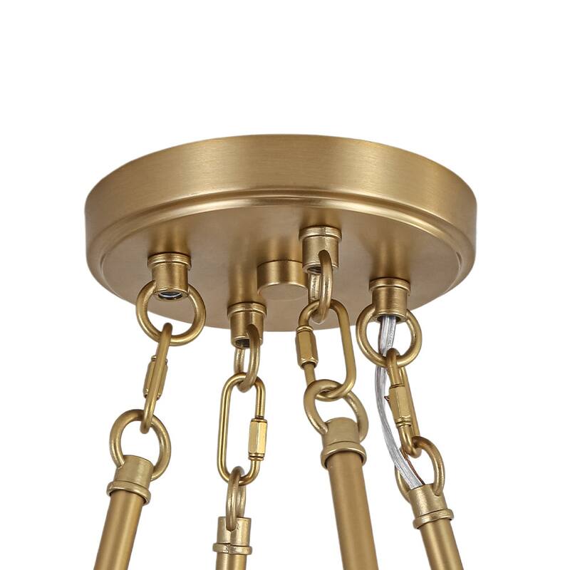 Mid-century 1-Light Glossy Glass Caged Semi-flush Mount - 17.7 in