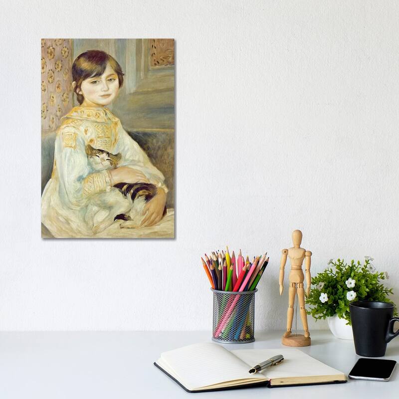 iCanvas "Julie Manet With Cat, 1887" by Pierre-Auguste Renoir Canvas Print - 12x8x0.75