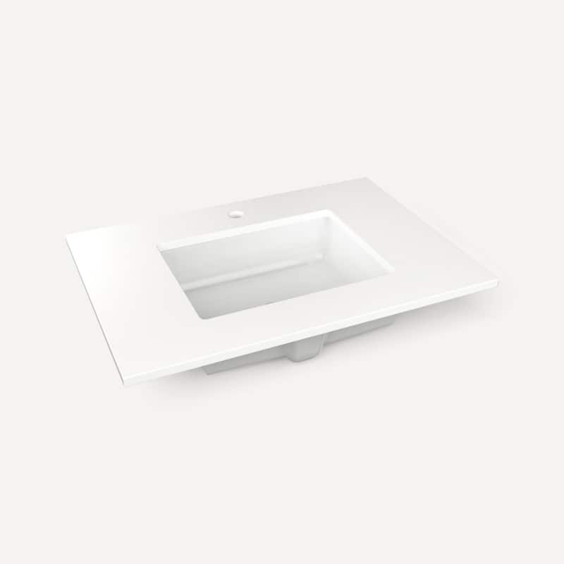 Robern TB31UCO-1 31" Quartz Vanity Top for Single Hole Faucet - White Zeus Extreme