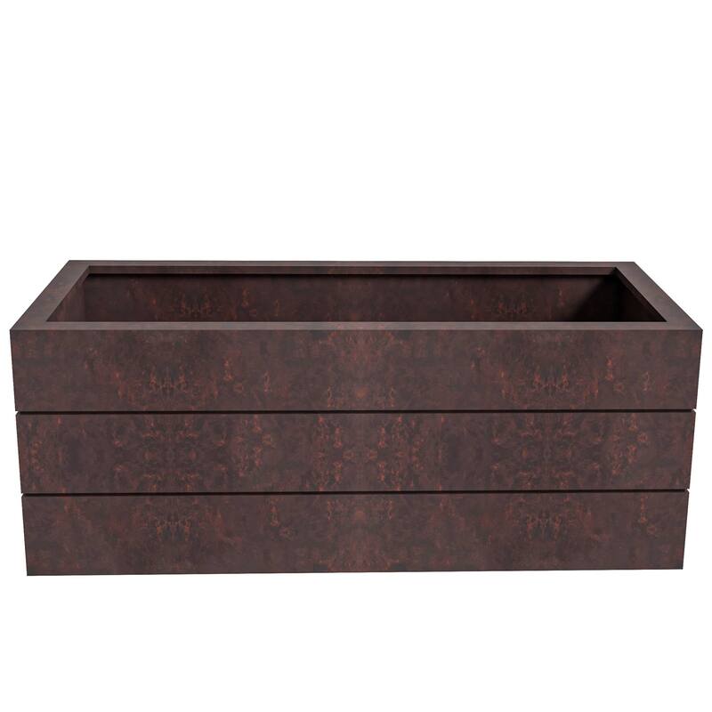 Oasis Modern Fiberstone Weather Resistant Planter Box With Drainage Holes for Garden Back yard Home Office