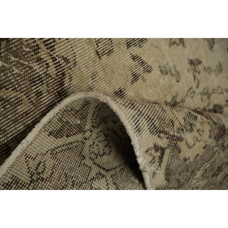 Hand Knotted Oriental 100% Wool Carpet Transitional Floral Beige & Ivories Anatolian Area Rug - 9' 0'' X 5' 3''