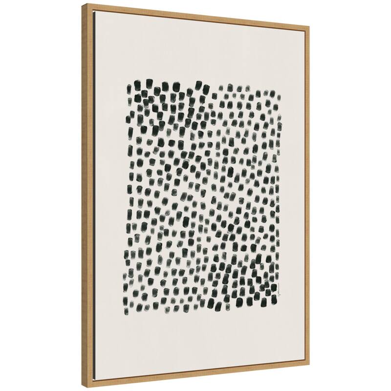 Kate and Laurel Abstract Black by Gabrielly Guedes Framed Canvas Wall Art Print - 23x33