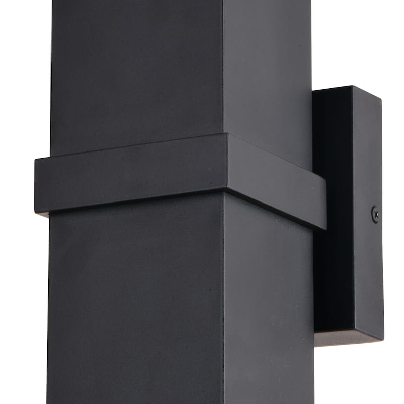 Lavage Aluminum 2 Light Black Contemporary Outdoor Wall Lamp - Up and Down Lighting - 4.75-in W x 14-in H x 5.5-in D