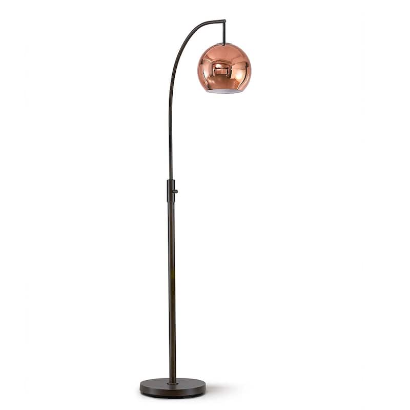 Metro 68"H Metal Globe One Light LED Dimmable Floor Lamp with LED Vintage Bulb